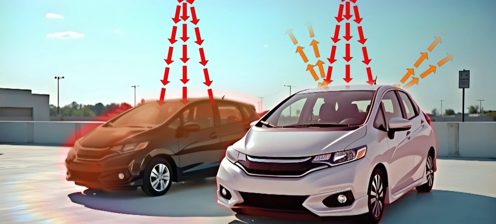 Professor de física da Unicamp explica sobre a diferença de absorção da energia pelas cores preta e branca, e como isso influencia no calor dentro do carro — Foto: Reprodução/EPTV
