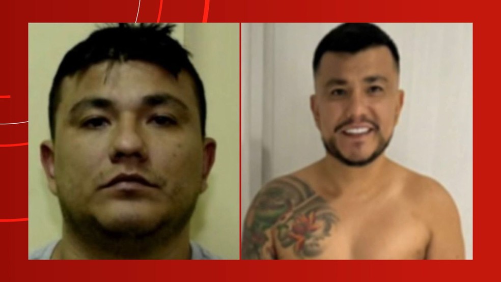 Antes e depois de Alan do Índio, chefe do Comando Vermelho no Amazonas e alvo de operação da PF. — Foto: Reprodução