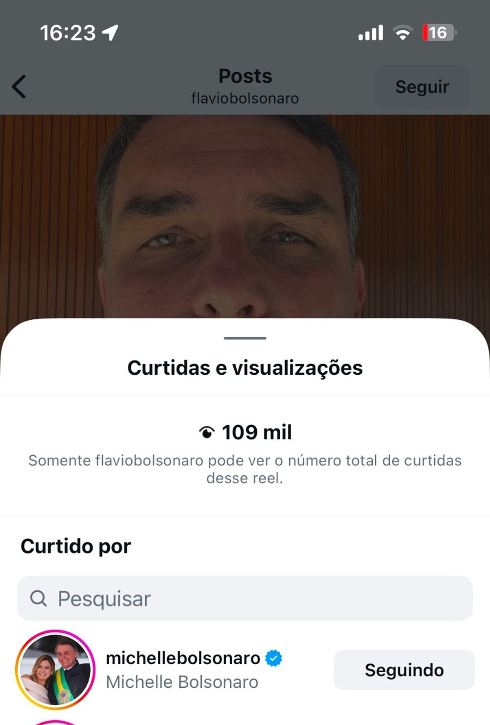 Michelle Bolsonaro interage com vídeo de Flávio Bolsonaro antes de convenção nacional do PL