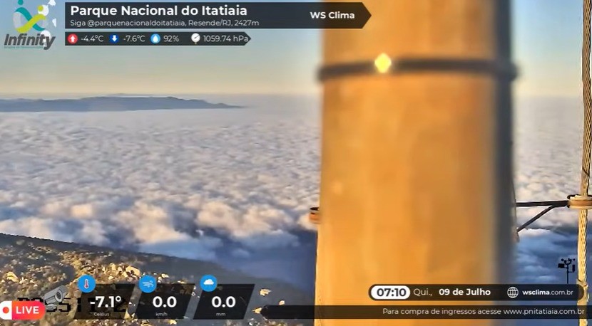 VÍDEO: Com -7,7°C, Parque Nacional do Itatiaia registra menor temperatura do ano na reserva
