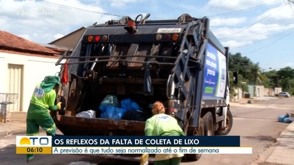 Equipe de limpeza urbana retoma serviço de coleta do lixo após paralisação em Palmas