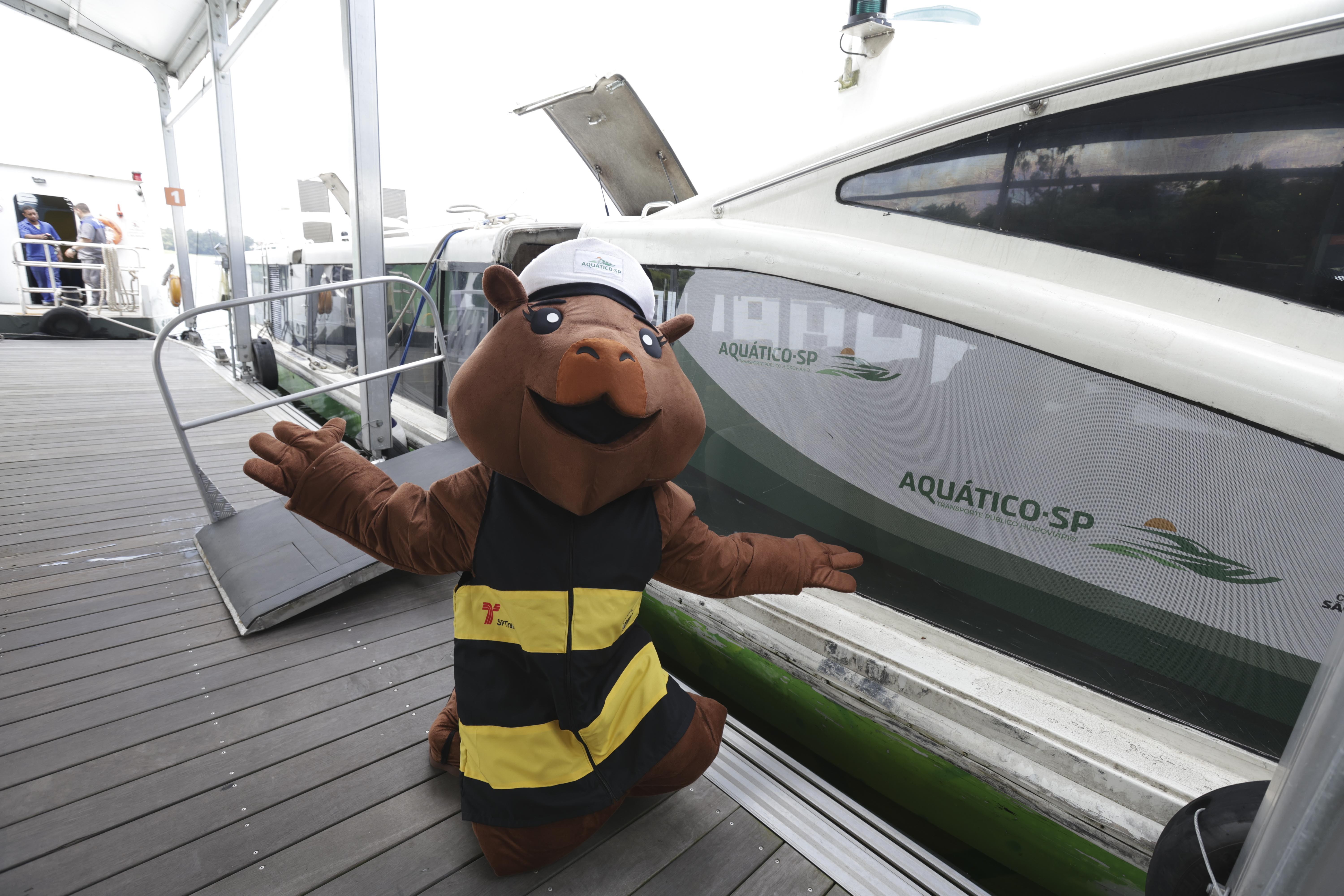Novo mascote do transporte hidroviário de SP, que é uma capivara, tem nome escolhido: Capi Tânia