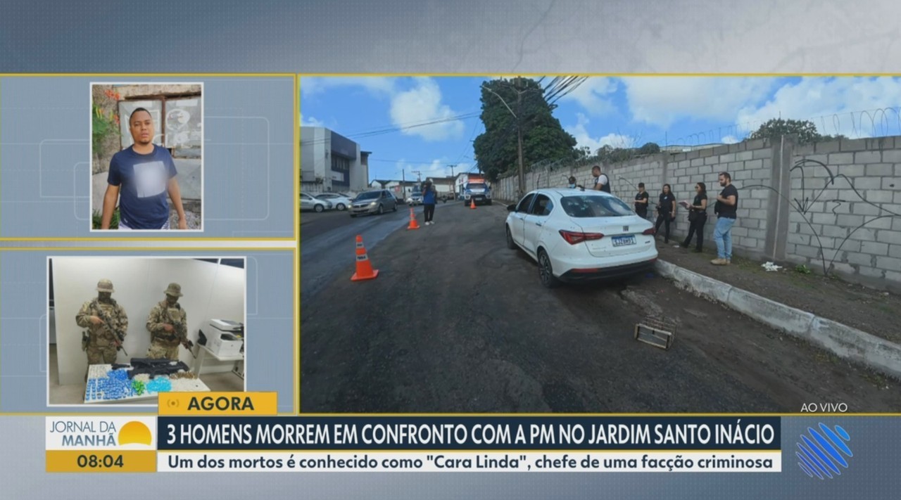 Chefe de facção criminosa conhecido como 'Cara Linda' e outros dois suspeitos são mortos em confronto com a polícia na BA