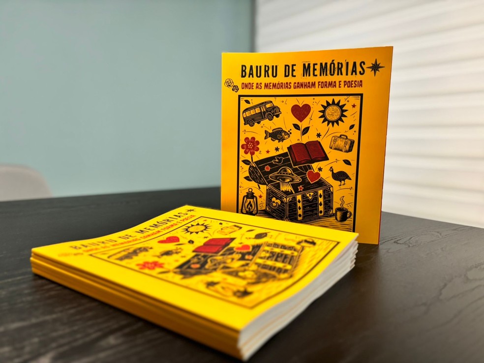 1 de 5
Livro com quase 40 autores resgata lembran&ccedil;as de idosos e incentiva arte com ilustra&ccedil;&otilde;es de xilogravuras em Bauru &mdash; Foto: Associa&ccedil;&atilde;o InteirA&ccedil;&atilde;o/Divulga&ccedil;&atilde;o