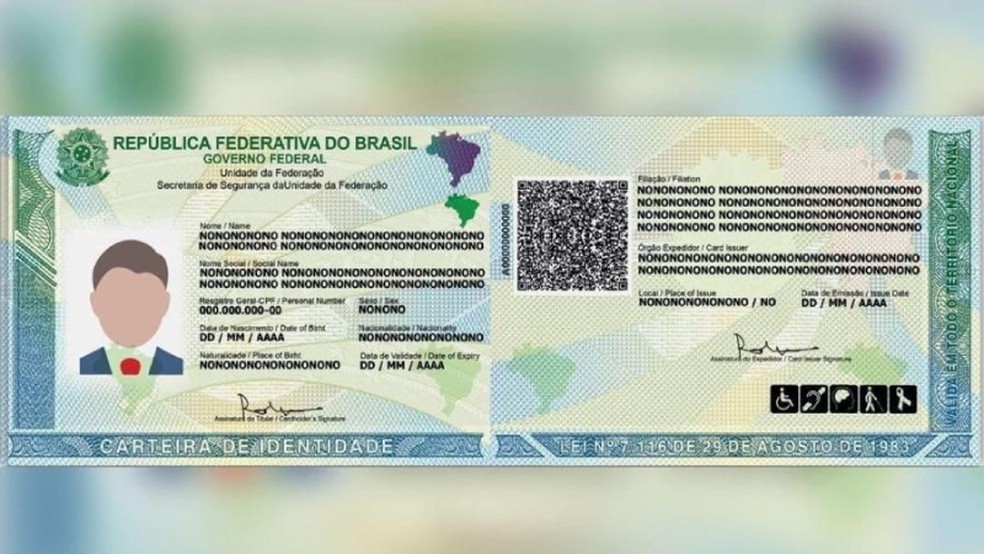 A solicitação da primeira via da nova Carteira de Identidade Nacional (CIN) é gratuita — Foto: Divulgação/SSP