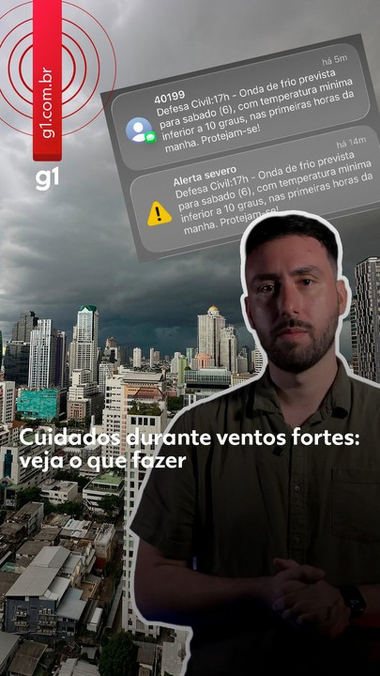 Inmet amplia avisos de vendaval e prevê rajadas de até 100 km/h no Sudeste