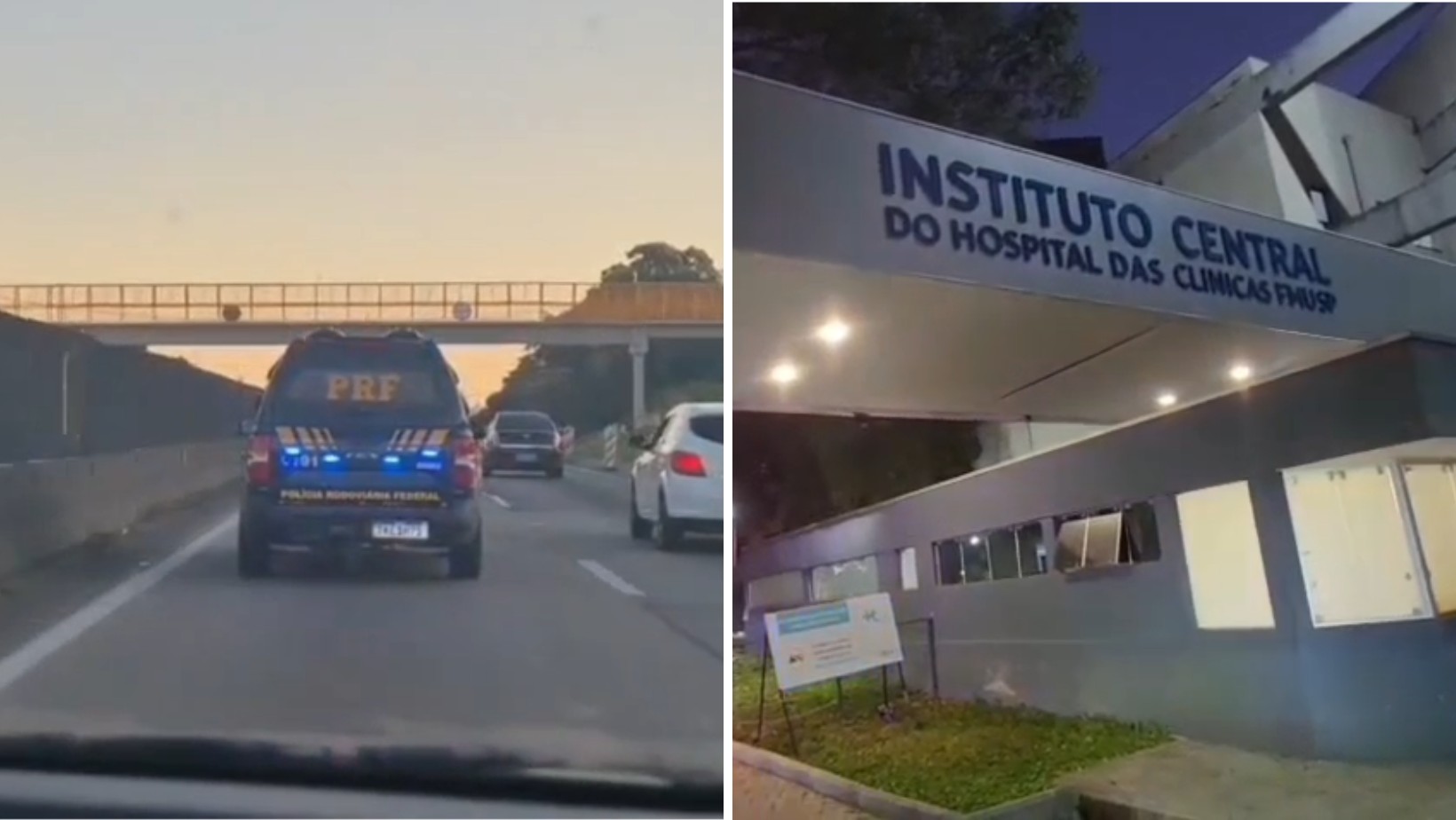 Em meio a congestionamento na Dutra, PRF faz escolta de órgão para transplante em SP