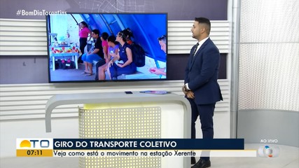 Trabalhadores passam pela Estação Xerente, em Palmas, na manhã de feriado; confira