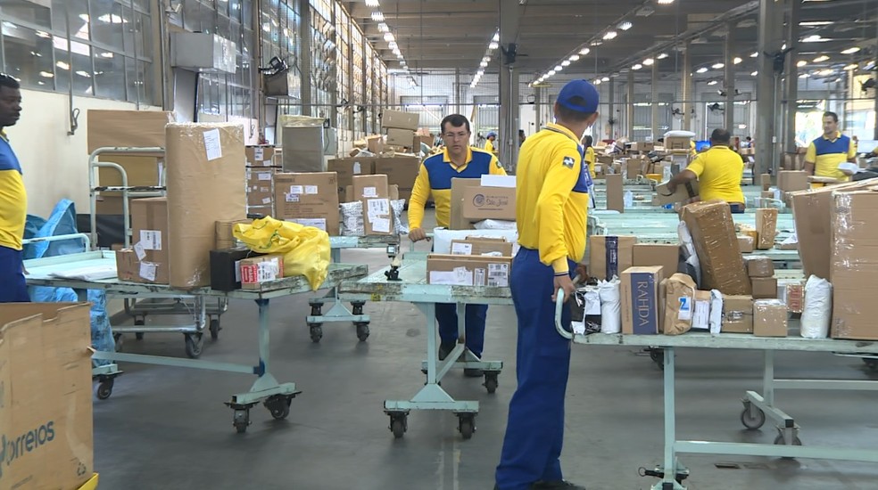 Centro de distribuição dos Correios em Campinas — Foto: Reprodução/ EPTV