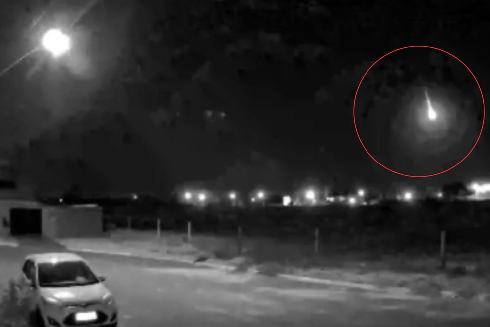 Meteoro bólido é avistado por moradores na região de Presidente Prudente (SP) — Foto: Reprodução/Victor da Mata
