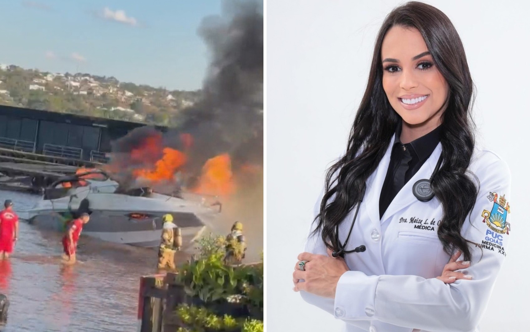 Médica goiana está entre os feridos de lancha que explodiu no Lago Paranoá 