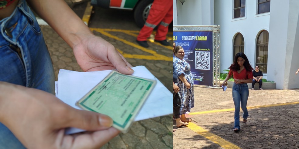 ENEM 2024 - DOMINGO (3) – PORTO VELHO (RO)– Estudantes chegam para o primeiro dia do Enem em uma faculdade em Porto Velho. — Foto: Mateus Santos