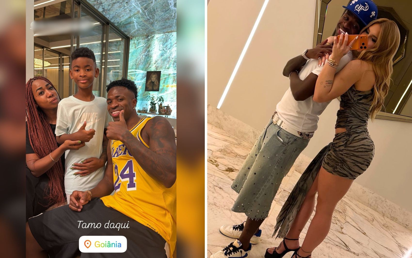 Vini Jr. posta foto na mansão de Virginia, em Goiânia: 'Tamo daqui'