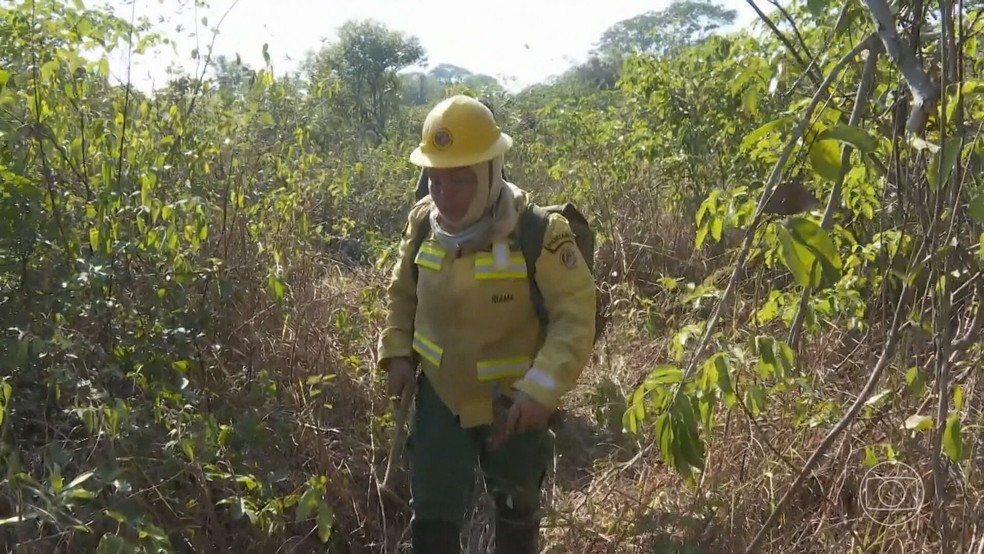 Vítima do fogo no Pantanal vira brigadista após perder o filho — Foto: Reprodução/TV Globo