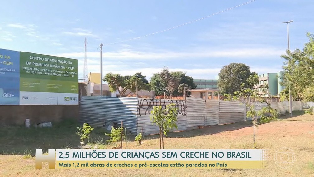 Mais de 1,2 mil obras - de creches e de pré-escolas paradas estão parada no país  — Foto: Reprodução/TV Globo