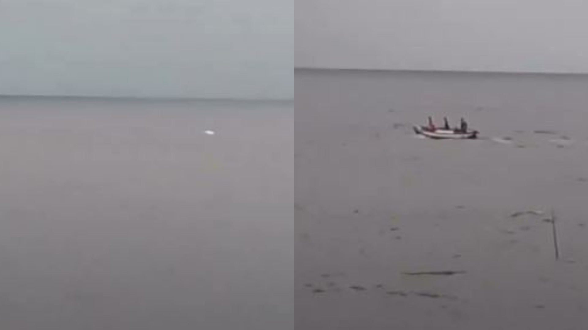 VÍDEO: Barco naufraga na orla de São José de Ribamar e ocupantes são resgatados no mar