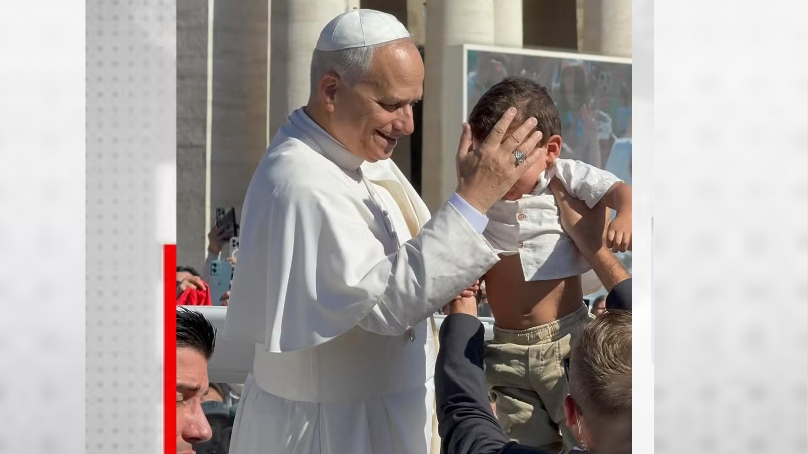 Bebê piauiense de dois anos é abençoado 'de surpresa' por papa Leão XIV no Vaticano; vídeo