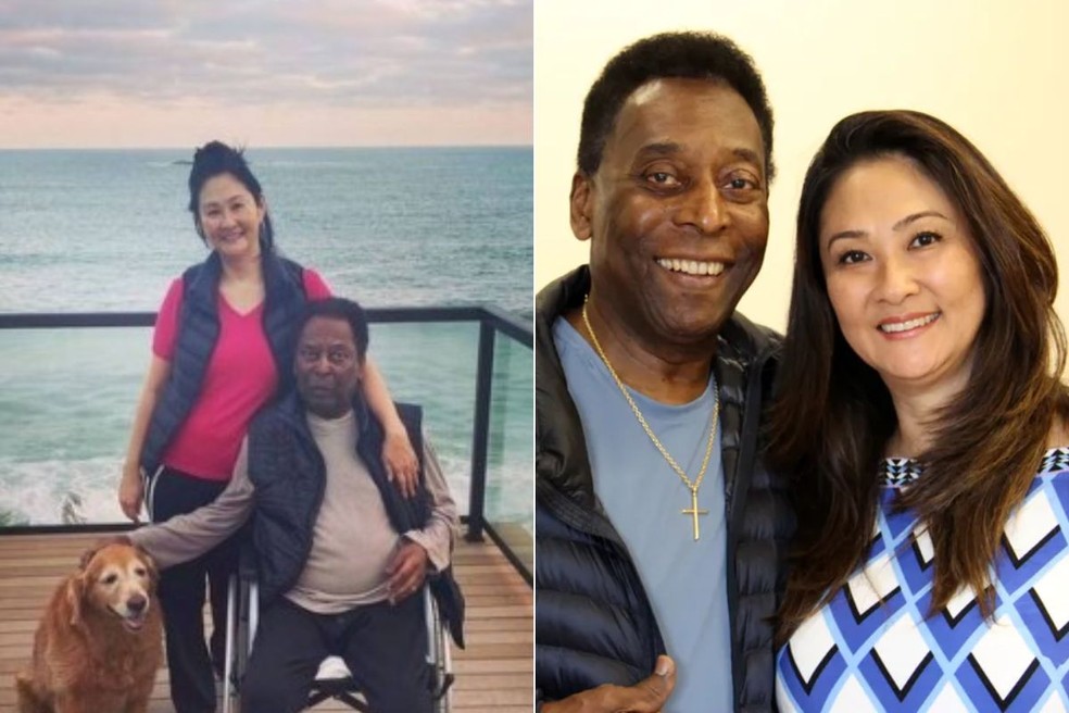 Pelé e Márcia Aoki  — Foto: Reprodução/Redes Sociais e Patrinha Sobrinho/Hospital Israelita Albert Einstein