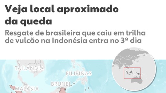 Juliana Marins é vista imóvel 500 metros penhasco abaixo, diz parque de vulcão na Indonésia - Às 5h desta segunda, meio da tarde na Indonésia, a família tinha dito que as buscas haviam sido novamente interrompidas, 3 dias depois do acidente, e que não havia informações sobre como a niteroiense está.