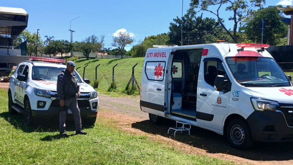 Transplante de emergência de coração é feito pelo Helicóptero Águia da PM de Jaú a hospital em Botucatu — Foto: Reprodução/Polícia Militar