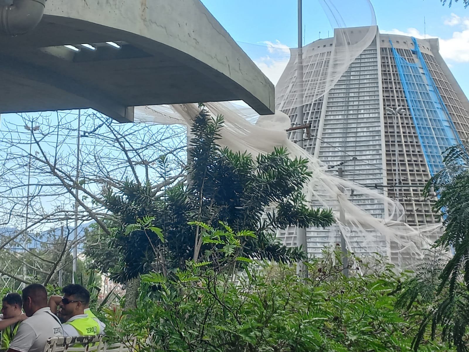 Ventania derruba postes e árvores no Rio; queda em fiação paralisa bonde por 1h  