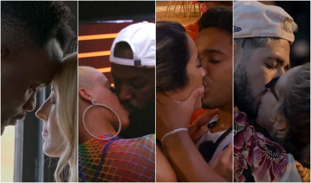 Cenas dos realities shows 'Casamento às cegas', 'Túnel do amor', 'De férias com o ex' e 'Soltos em Floripa' — Foto: Reprodução/Youtube/Reprodução/Globoplay/Reprodução/Youtube