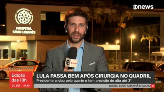 Lula segue estável e em boas condições clínicas, diz boletim médico da noite deste sábado  - Programa: Jornal GloboNews 