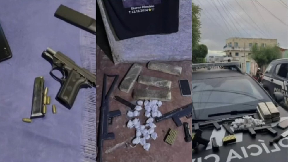Armas e drogas também foram apreendidos durante operação. — Foto: Reprodução/TV Verdes Mares