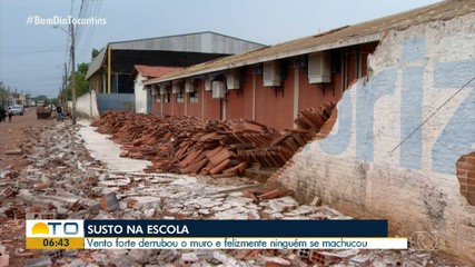 Vento forte derruba muro de escola na região sul de Palmas