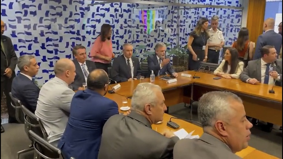 Presença de Bolsonaro no evento da Câmara — Foto: Reprodução/Twitter