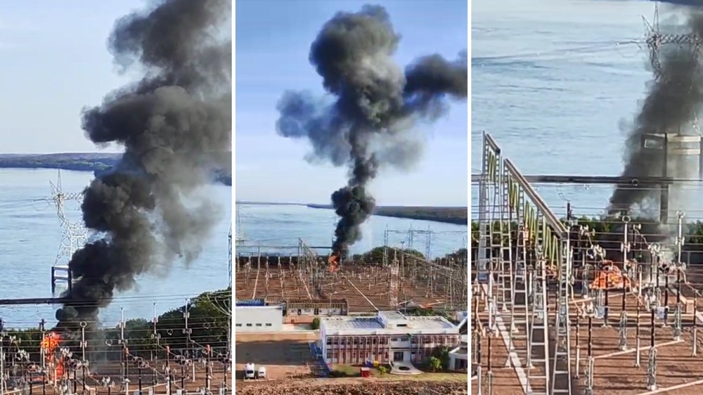 Explosão em transformador provoca incêndio em usina hidrelétrica em Ilha Solteira - SP