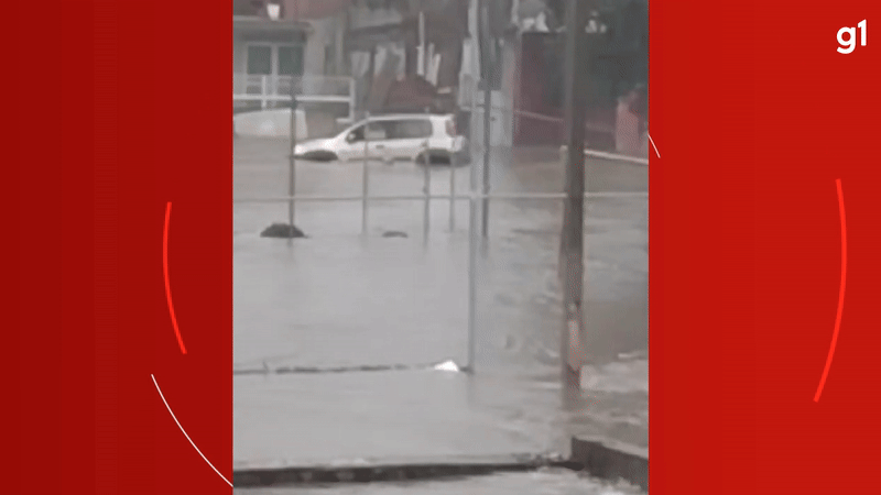 VÍDEO: Carros são arrastados pela força da água durante enchente em Curitiba