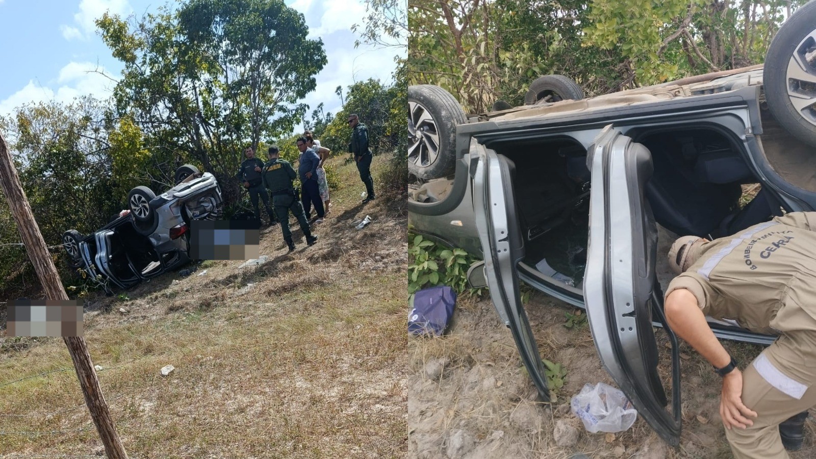 Acidente deixa mãe e filha mortas, e quatro pessoas feridas no interior do Ceará