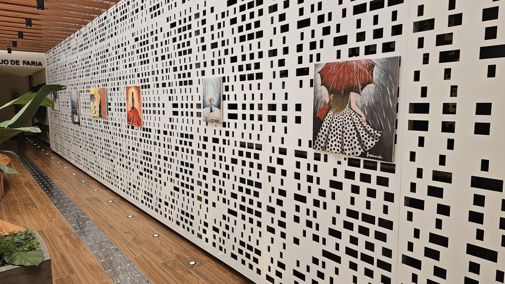 Artista aprendeu a pintar sozinha após ser inspirada pelo professor de arte das filhas — Foto: Yuri Marcel/g1