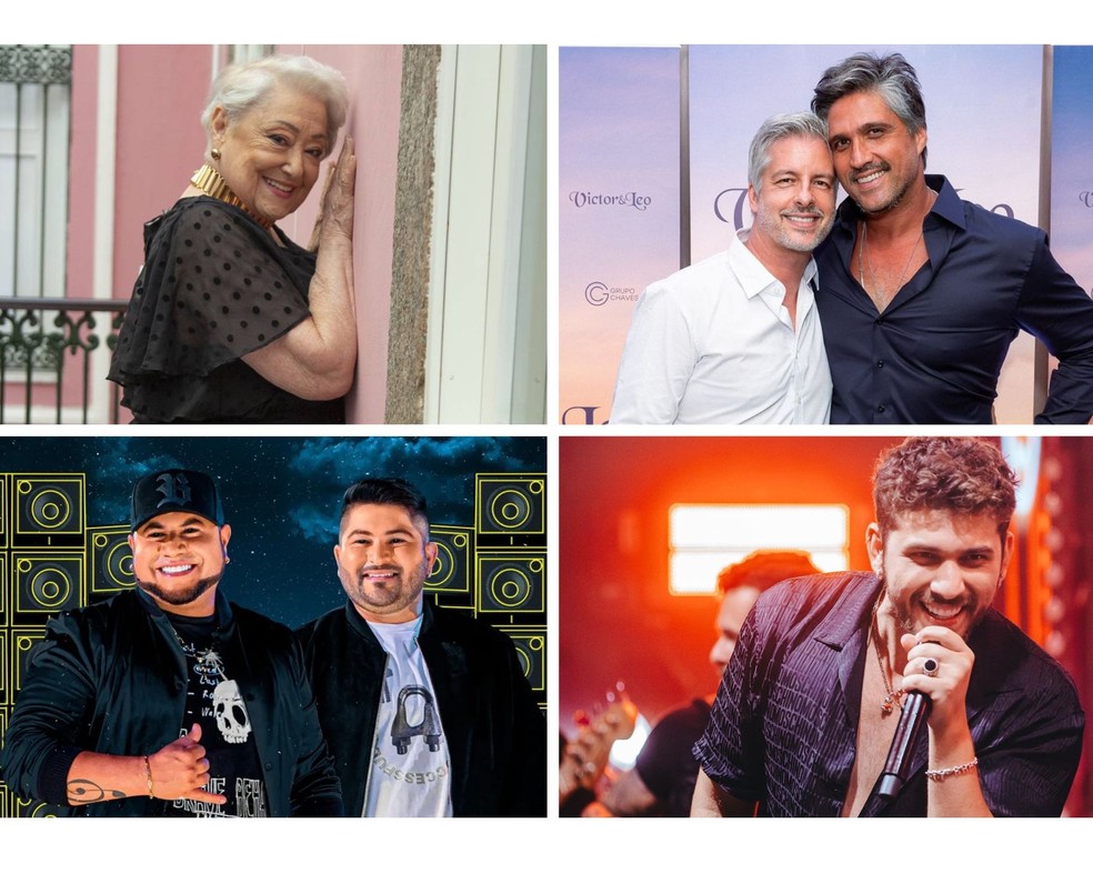 Suely Franco, Victor e Leo, Barões da Pisadinha e Gustavo Mioto se apresentam no Espírito Santo neste final de semana. — Foto: Divulgação