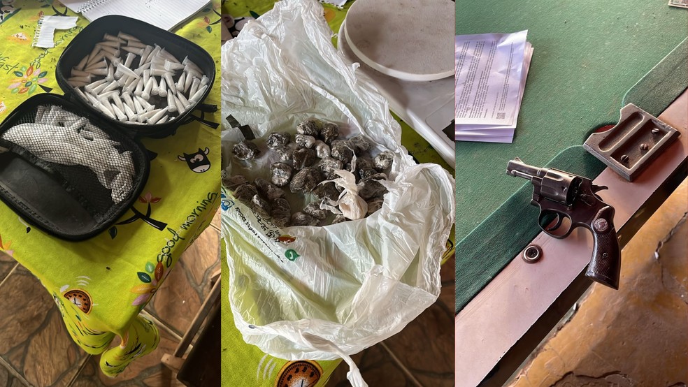 Materiais encontrados e apreendidos nos locais onde os mandados foram cumpridos — Foto: Polícia Civil de Mato Grosso