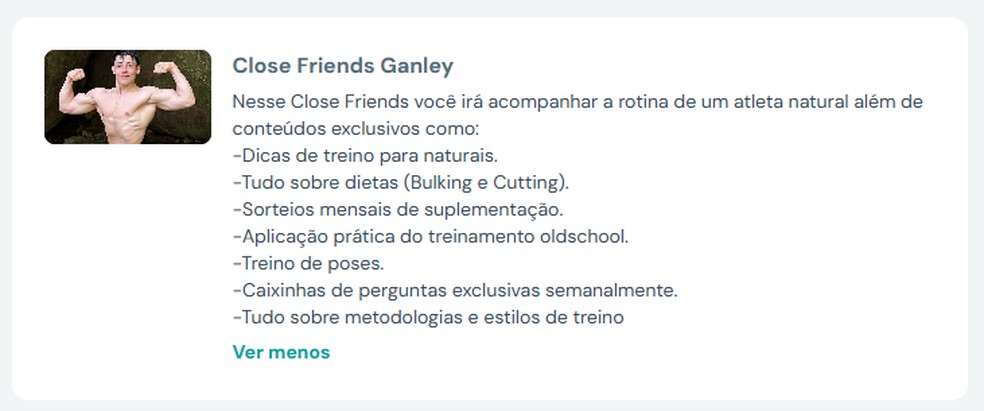 Gabriel Ganley 'vendia' acesso ao close friends com dicas — Foto: Reprodução