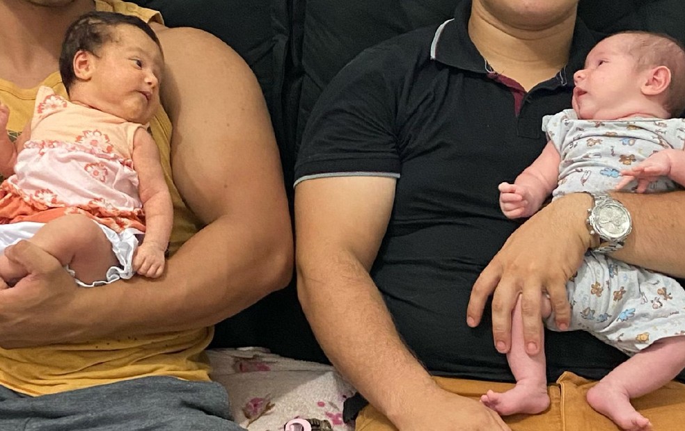 Irmãs do interior de SP dão à luz no mesmo dia e são colegas de quarto na maternidade — Foto: Arquivo pessoal