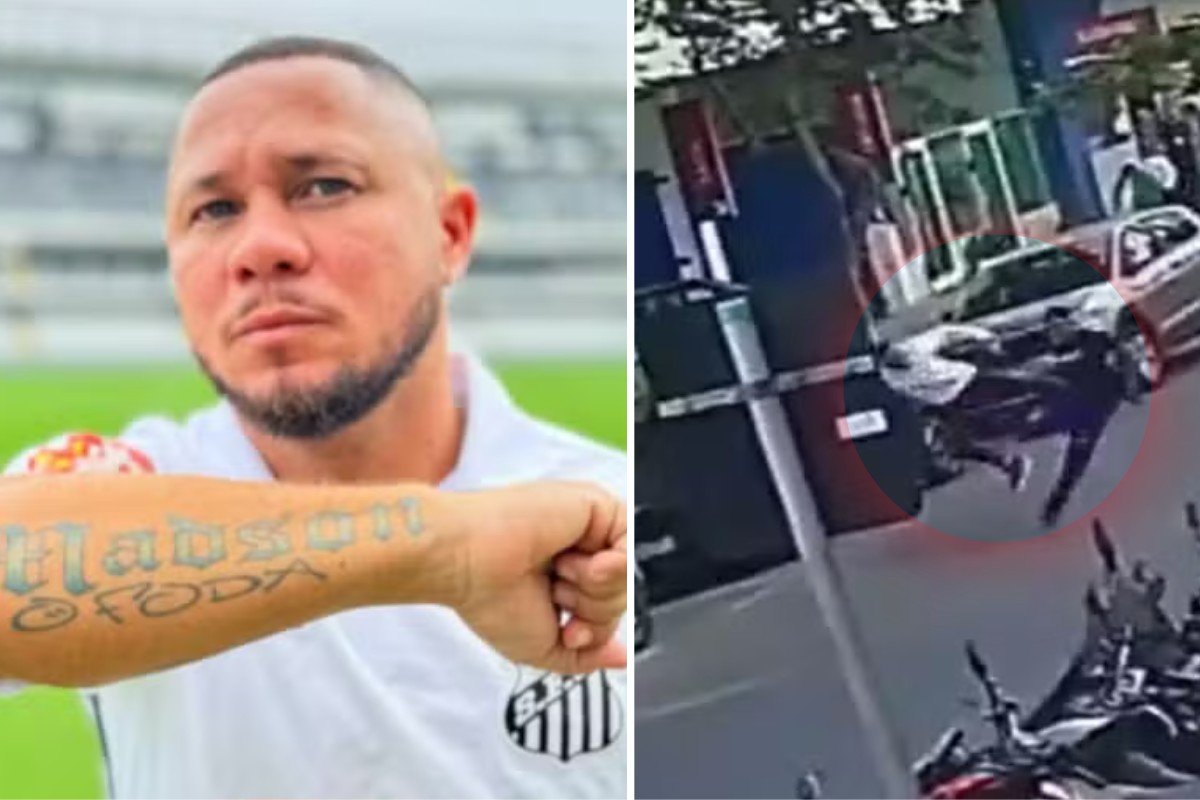Empresário e ex-jogador do Santos FC dá voadora em suspeito de roubar cliente em barbearia: 'Ele mereceu'; VÍDEO