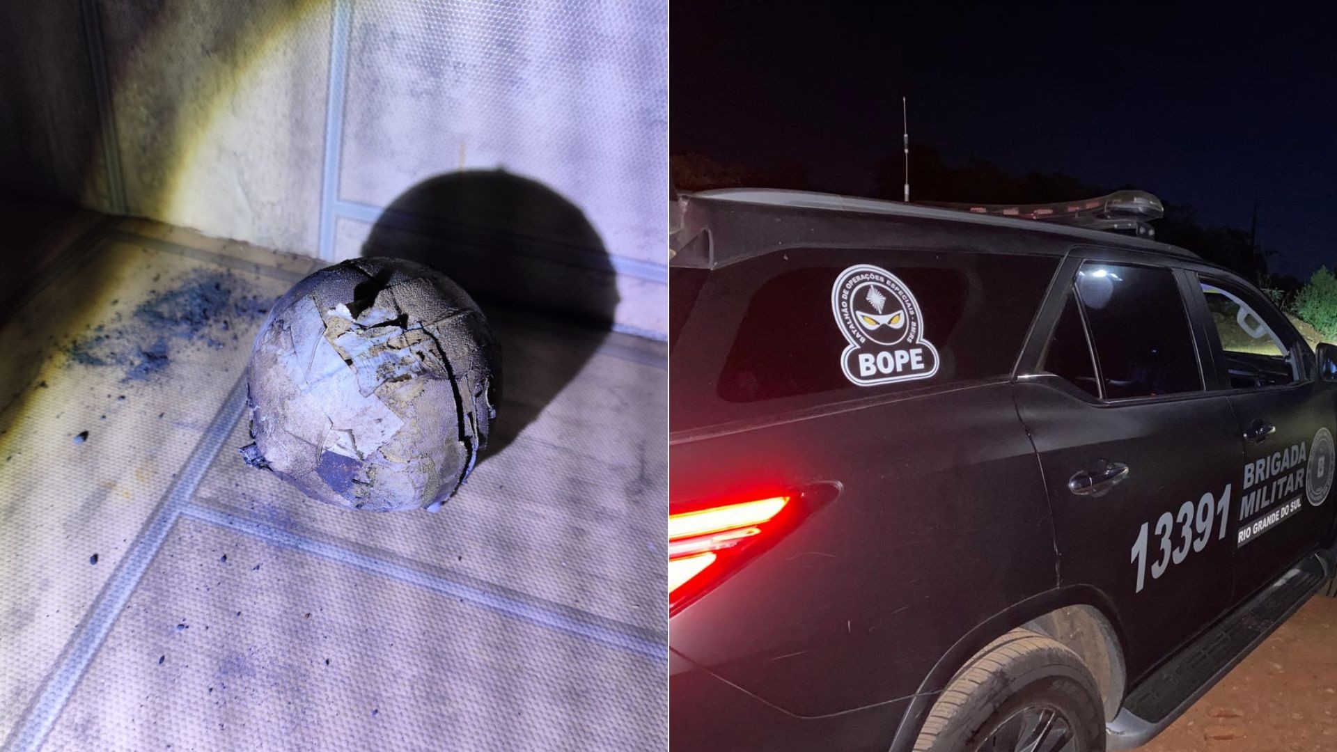 Morador do RS encontra morteiro no pátio de casa; Bope detonou o explosivo