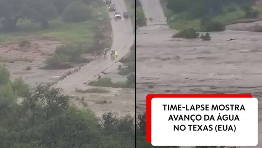 Time-lapse mostra avanço da água durante enchente no Texas; veja VÍDEO