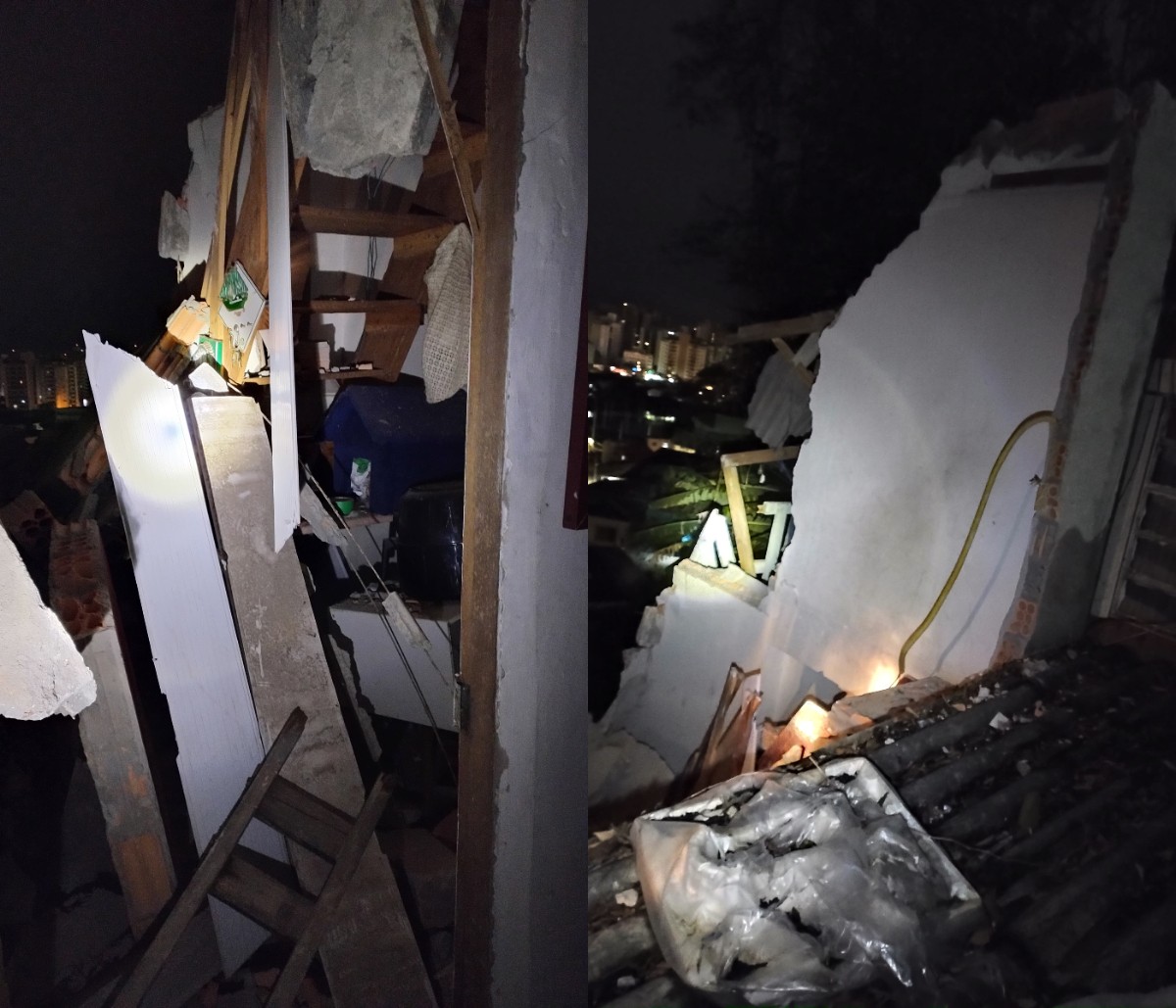 Casa de dois andares desaba e escombros atingem imóvel vizinho no Centro de Florianópolis