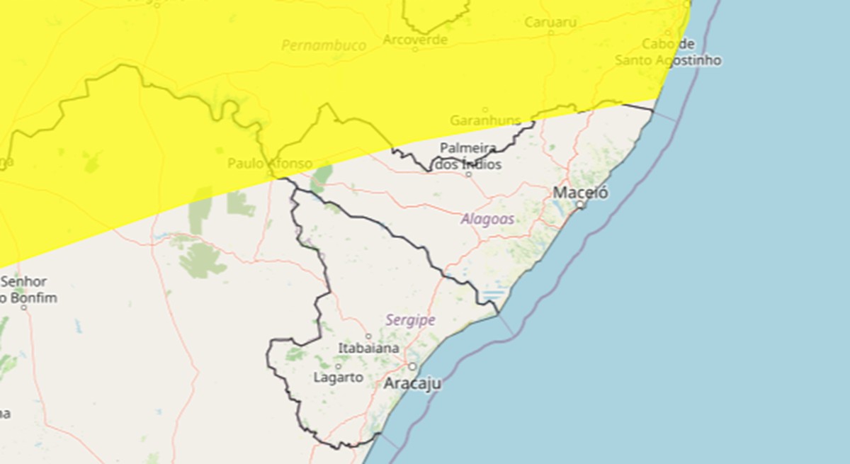 Alerta de chuvas intensas atinge 15 cidades de AL nesta segunda; veja quais