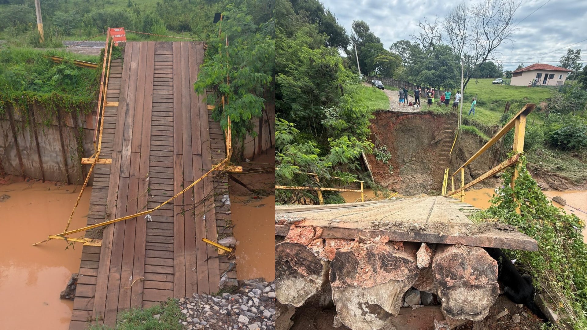 Temporal causa morte, queda de ponte e desabamento de muro em Laranjal Paulista 