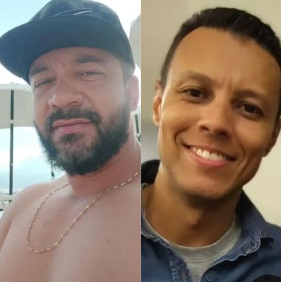 Ângelo Magno Ferreira Dias Galvão foi apontado como amante e morto a tiros (esq); Claydson Bahiense Viana era sargento da Polícia Militar e tirou a própria vida depois de matar Ângelo (dir) — Foto: Redes Sociais