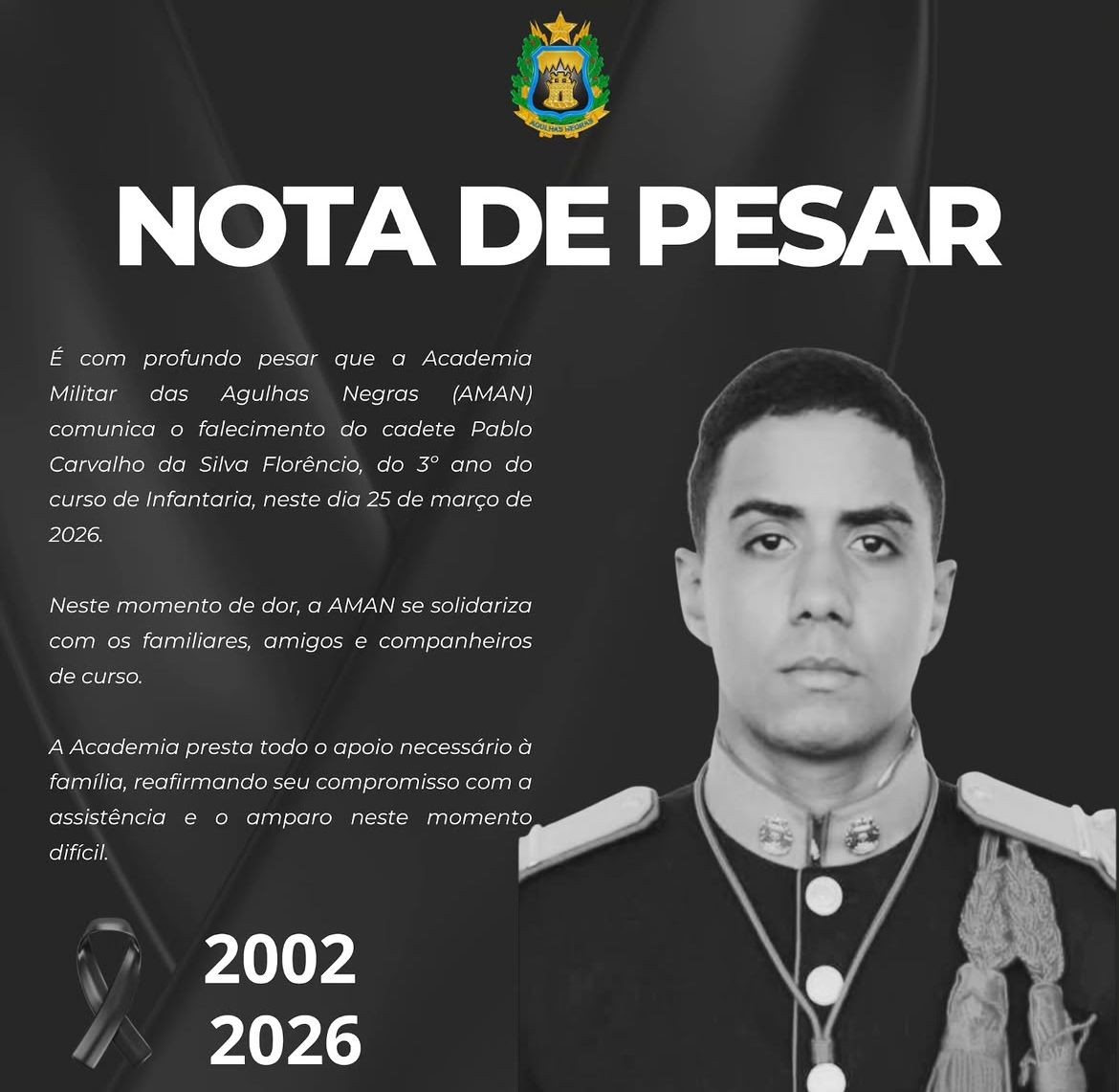 Cadete da AMAN morre após passar mal durante treinamento físico em Resende