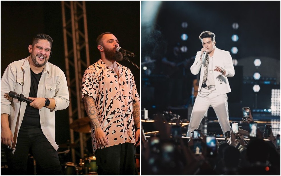 Jorge e Mateus e Luan Santana  — Foto: Montagem/g1