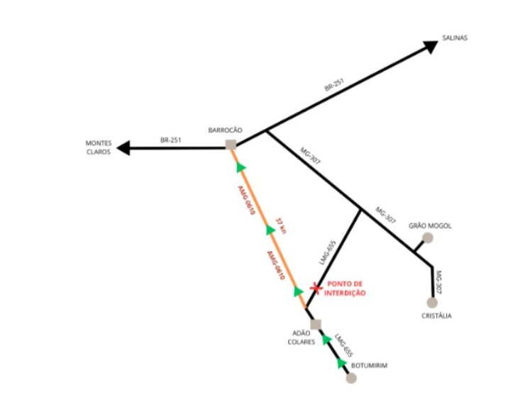DER-MG inicia trabalhos para recuperar LMG-655, entre Grão Mogol e Botumirim; veja opção de desvio