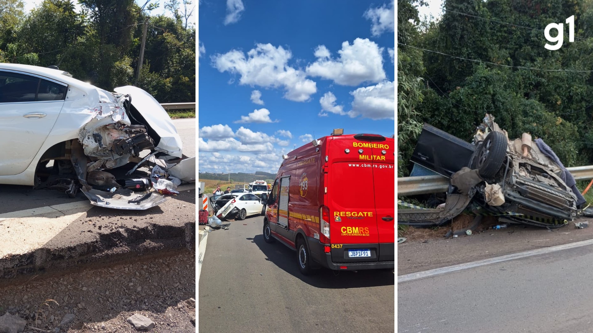 Mãe e filha de 4 anos morrem em acidente envolvendo carros e caminhão bitrem no Norte do RS