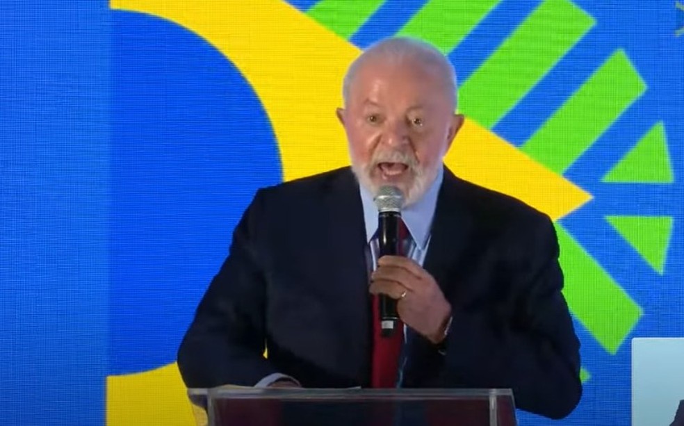 O presidente Lula (PT) durante evento com investidores no Palácio do Itamaraty — Foto: Reprodução/Apex Brasil